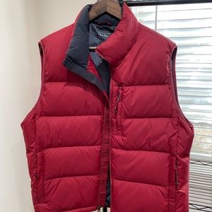 L L Bean red puffer vest